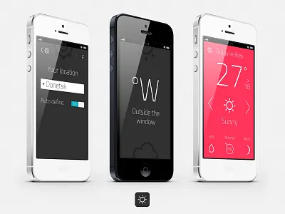 Weather App "Outside the window" autumn centigrade fahrenheit forecast prognosis summer weather winter
