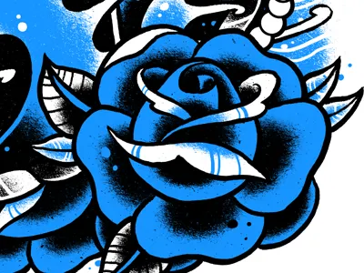 Blue rose flower illustration rose shirt design water