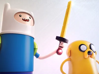 Finn and Jake close 3d adventure time ben christie c4d finn jake modeling toys