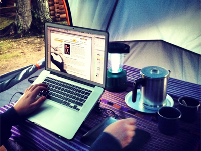 Work Camping 400 camping macbook pro office workpace