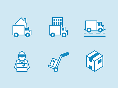 Mover Icons box dolly home house icon lorry move moving office road symbol van vector