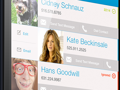 Contact android app contact mobile ui