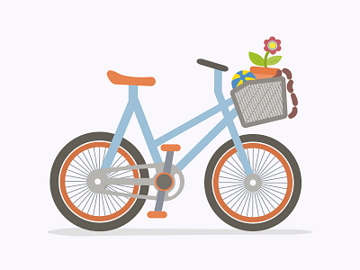 Bike ball bike colors fleur flower illustration pastel sausage simple vélo