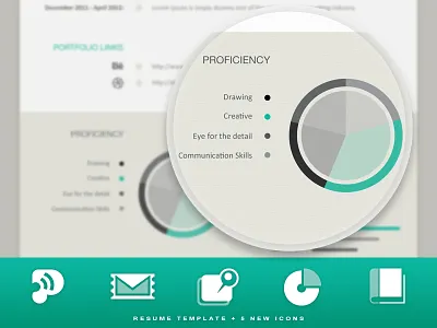 Resume template + 5 new icons cv free freebies icons resume template