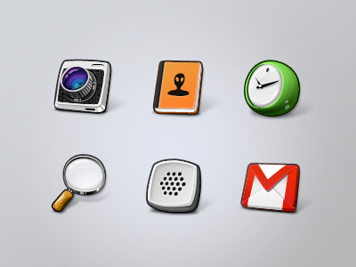 Lemonade icons camera cartoon clock contacts gmail icons magnifier ui voice