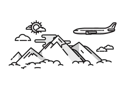 Plane and Mountains