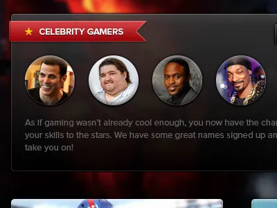Celebrity Gamers application celebrities design icon splash tom web