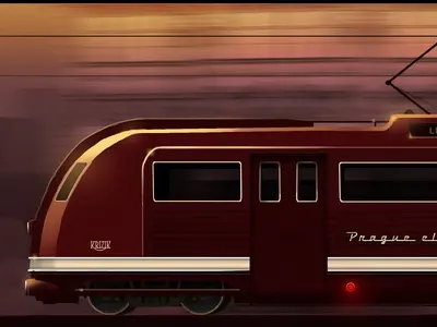 Streetcars of Prague art concept design streetcar transport vehicle