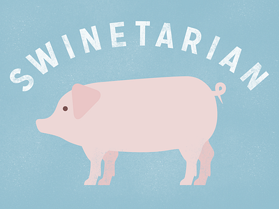 Swinetarian — Final bacon farm geometric illustration lost type meat mission gothic pig pork simple sticker