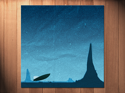 Voyage Prints Blue alien planet print rocket space voyage