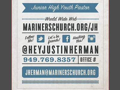 biz_card branding business card contact junior high ministry type