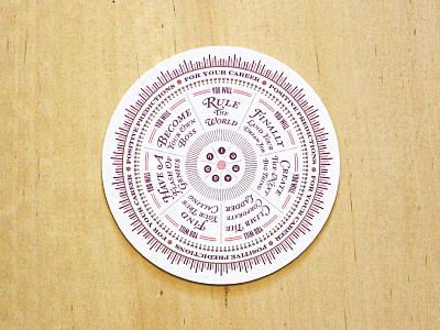 Positive Predictions Coasters coaster copper maroon print red screenprint