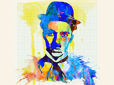 charlie chaplin art digital drawing illustration illustrator movies music painting pastels portrait poster print quote retro wallpaper