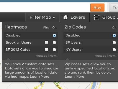 Filter Dropdown checkbox dropdown filter map radio button