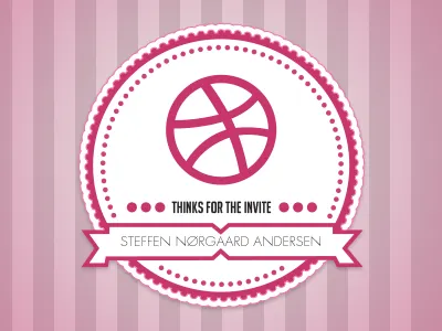Thank you badge debut design dribbble first pink shot