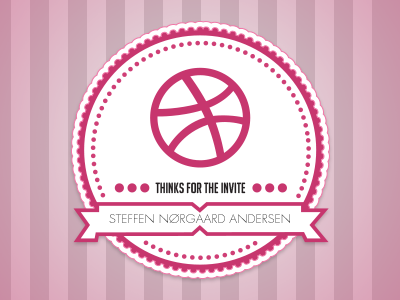 Thank you badge debut design dribbble first pink shot