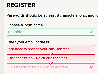 Validations form inputs validation