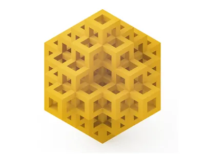 Amaze 3d graphic design isometric print yellow