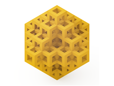 Amaze 3d graphic design isometric print yellow