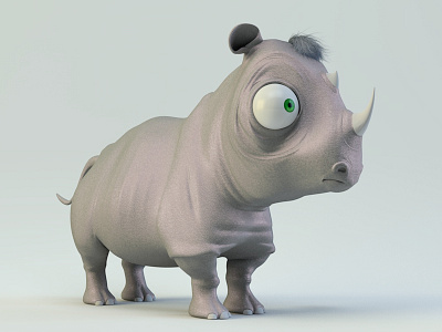 Rinonino 3d anmation baby baloom cgi character illustration rhino rinonino