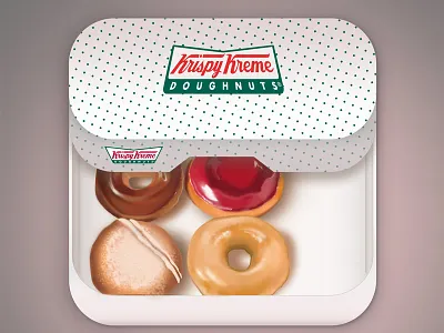 Krispy Kreme iOS Icon Concept apple design digital painting food hand drawing icon illustration ios iphone painting