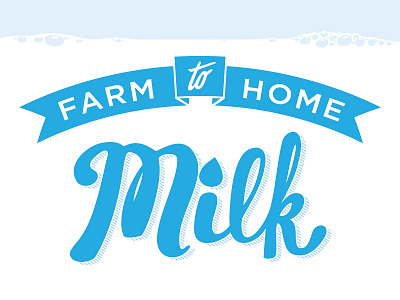 Farm to Home Milk dairy logo script type