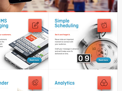 Product Teaser blue ios iphone message messaging mms product red sms splash teaser ui ux