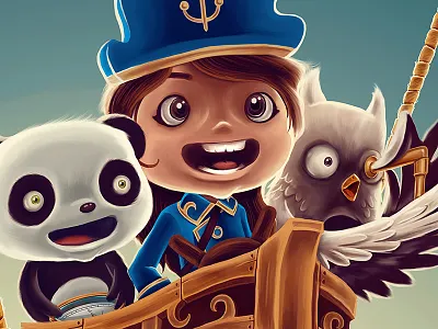 La Aventura character illustration photoshop