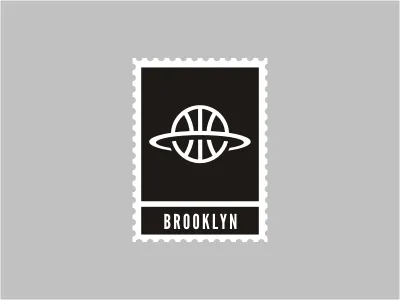 Brooklyn Nets ball basketball black logo nba net rim sports stamp