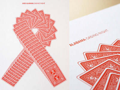 AIDS Alabama Casino Night poster aids cards casino letterpress nonprofit poster ribbon