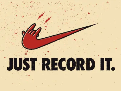 Just record it. heavy metal indie music record rock studio swoosh vector