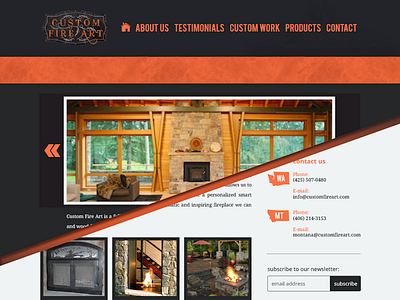 Custom Fire Art design fireplace masonry website