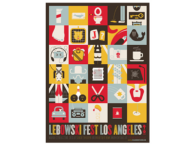 2013 Lebowski Fest Los Angeles Poster bill green dude lebowski fest