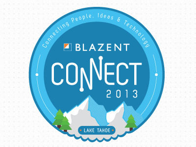 CONNECT Badge badge connect logo mountains trees water