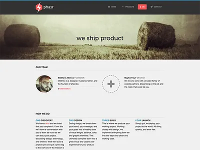 phasr.co (3.0) about us page ui website