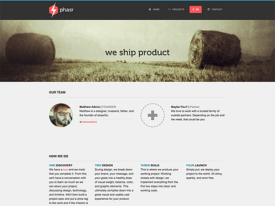 phasr.co (3.0) about us page ui website
