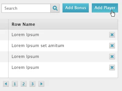 Administration Form buttons form pagination search table
