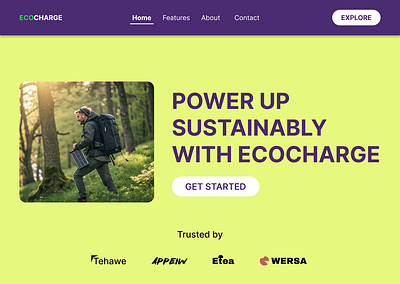 Ecocharge landing page design design ecocharge figma landing page ui ux website design