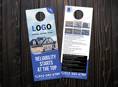 Roofing Services Door Hanger Design commercial roofing