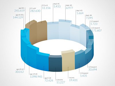 Infographic 2013 3d blue brown circle infographic shadow