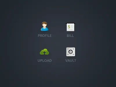 Icons bills profile upload vault