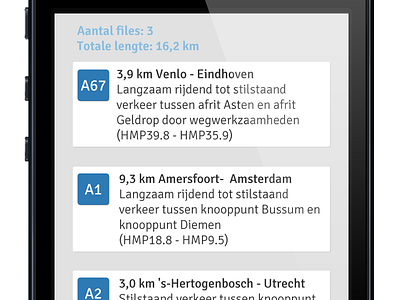 Traffic Jam details buienradar flat design iphone app redesign traffic jam visual design