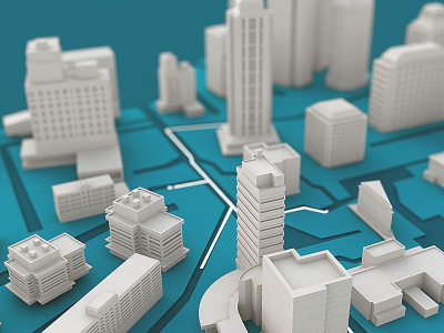 Cityscape. 3d c4d camera cinema cinema4d low poly polygon vray