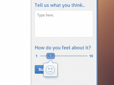 Rating slider emoticons rate slider