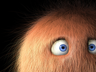 Dinbol 3d ball baloom brown cgi character dinbol fun fur hair