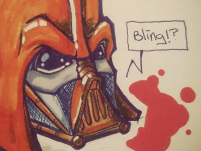 Darth Bling darthvader illustratie illustration starwars