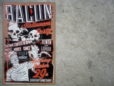 Bacon Restaurant Halloween Poster art austin awesome bacon cool custom halloween handmade print screen screen printing