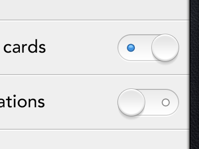 Example of CardCloud toggles
