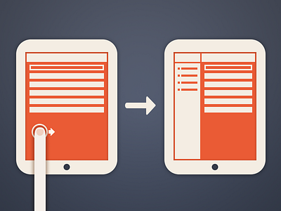 iPad Wireframe arrow comic finger interaction ios ipad mockup simple swipe thumb vintage wireframe