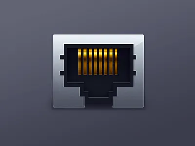 Philips Hue: Webapp – Ethernet Asset chrome copper ethernet icon lan metal plug